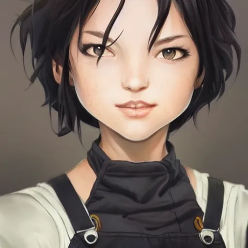 Prompt: cassandra cain wearing overalls!!! cooking in a kitchen!!!, beautiful face!!!!, 2 7 years old, cg animation, lifelike, animated, realistic, by artgerm, greg rutkowski, 3 d