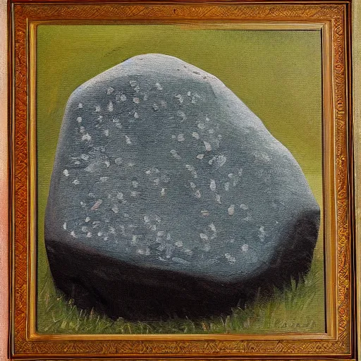 Image similar to runestone, nature, focused, centered, very detailed, oil painting