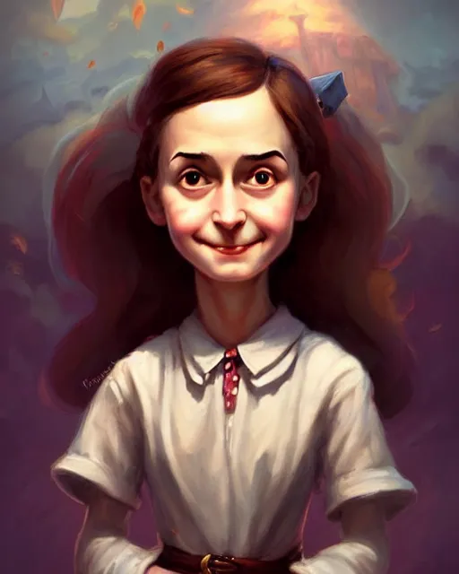 Prompt: cute little anthropomorphic anne frank cute and adorable, pretty, beautiful, dnd character art portrait, matte fantasy painting, deviantart artstation, by jason felix by steve argyle by tyler jacobson by peter mohrbacher, cinema