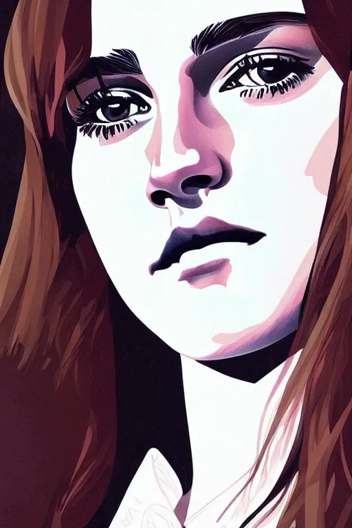 Image similar to portrait of emma watson by james jean by ilya kuvshinov kintsugi