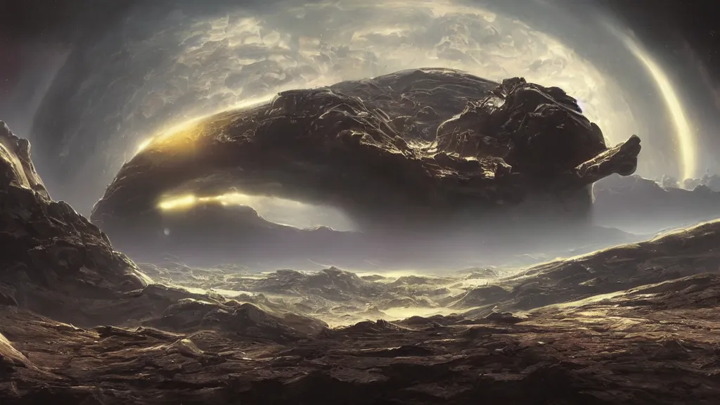 Image similar to alien planet in upheaval by arthur haas, cinematic matte painting