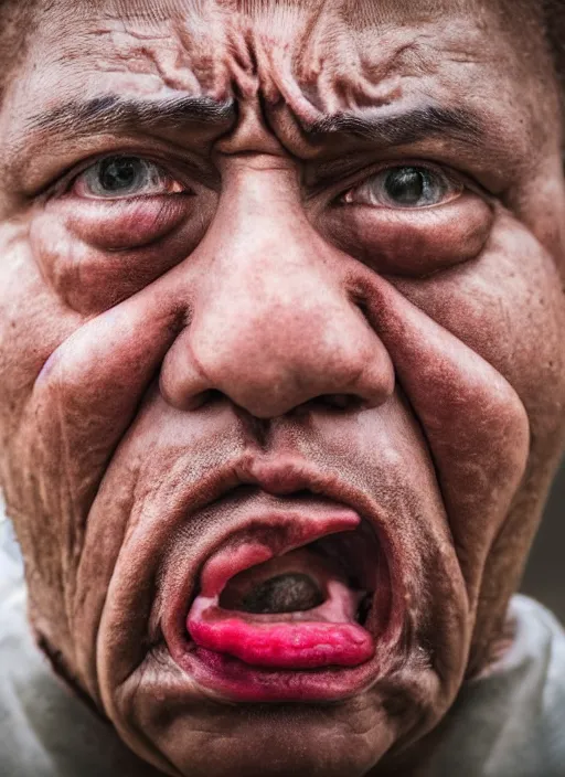 Image similar to person with the face of constipation, hyperrealistic and heavy detailed, leica sl 2 5 0 mm, vivid color, high quality, high textured, real life