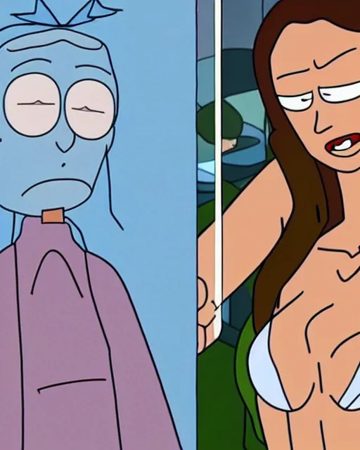 Prompt: megan fox in rick and morty