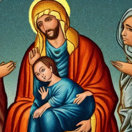 Prompt: the birth of jesus coming out of the womb