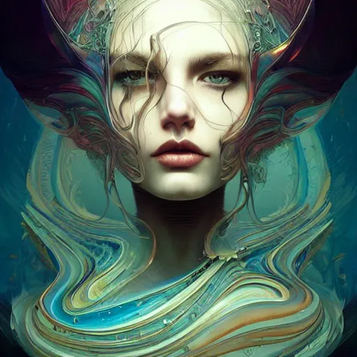 Image similar to one thousanth mental breakdown, intricate, elegant, wavy, zig zag, jagged, varnished, rgb crt scanlines, highly detailed, smooth, sharp focus, award - winning, masterpiece, in the style of tom bagshaw, cedric peyravernay, peter mohrbacher, pinterest