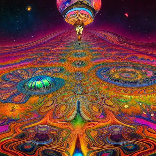 Image similar to An extremely psychedelic satellite photo of black rock city at night, colorful, surreal, dramatic lighting, magic mushrooms, psilocybin, LSD, map, detailed, intricate, elegant, highly detailed, digital painting, artstation, smooth, sharp focus, illustration, art by Krenz Cushart and Artem Demura and alphonse mucha