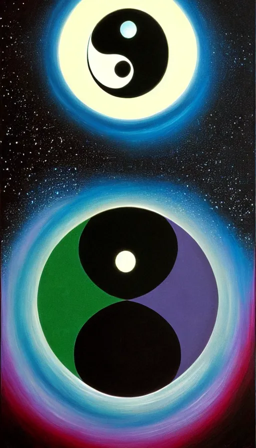 Prompt: Abstract representation of ying Yang concept, by David A. Hardy