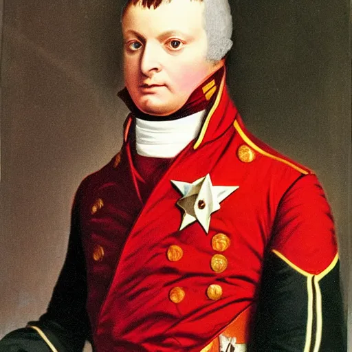 Image similar to starfleet uniform, portrait of napoleon bonaparte in starfleet uniform