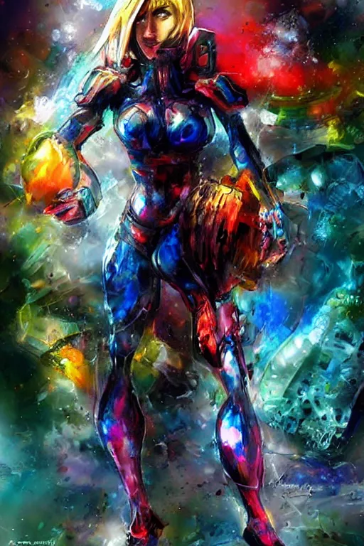 Prompt: samus aran by yossi kotler