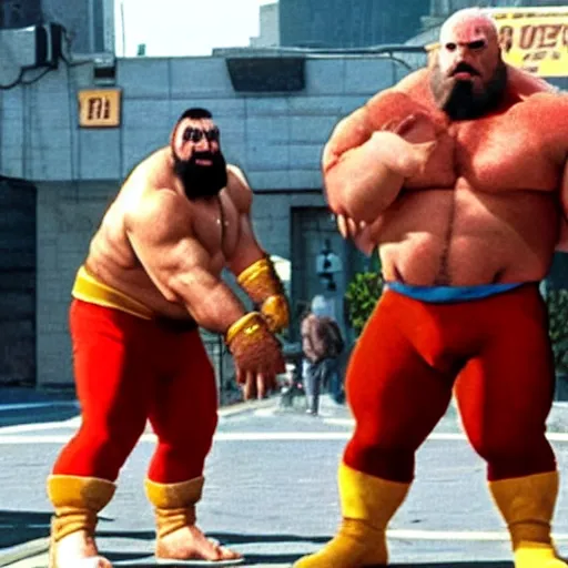 Prompt: Danny Devito staring as Zangief in the Street Fighter 2024 movie