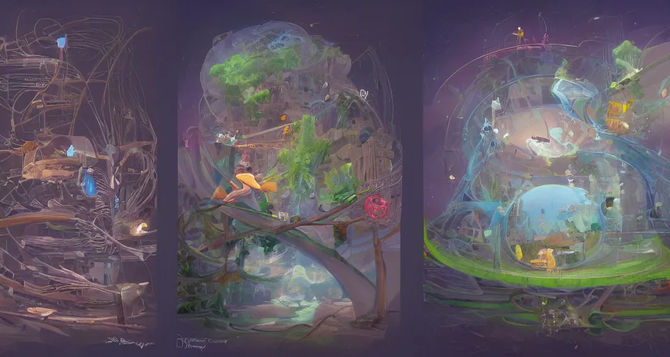 Prompt: the two complementary forces that make up all aspects and phenomena of life, by Disney Concept Artists