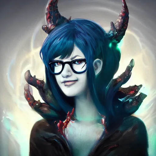 Prompt: Vriska Serket. Realistic digital art, 4K UHD V-Ray cinematic lighting, trending on artstation, homestuck art, by Seb McKinnon, by Naoko Takeuchi