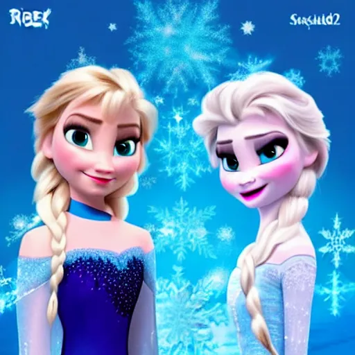 Image similar to Elsa in frozen looking in Roblox game spraying ice with hands