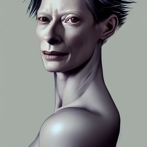 Image similar to hyperdetailed portrait of androgynous tilda swinton as desire of the endless, the sandman, made by caravaggio stanley artgerm lau wlop rossdraws artstation cgsociety concept art cgsociety octane render