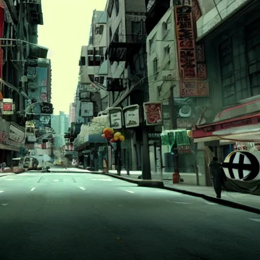 Image similar to a still from the movie chinatown, 2 0 1 1 portal 2 graphics visual aesthetic