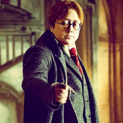 Prompt: james spader as harry potter, photography, movie,