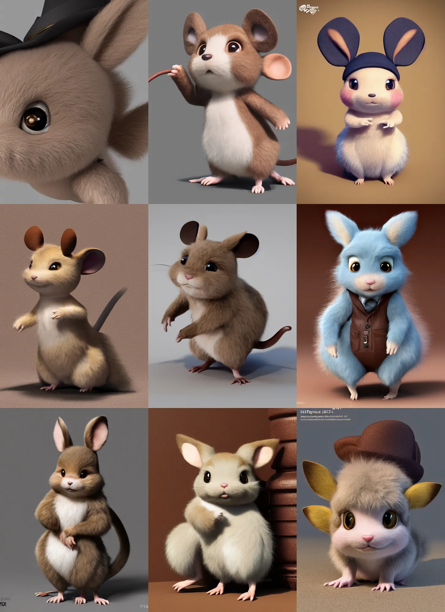 Prompt: high quality 3 d render hyperrealist very cute muted color fluffy! steampunk mouse detective, highly detailed, vray smooth, in the style of detective pikachu, hannah yata charlie immer, soft indoor light, low angle, uhd 8 k, sharp focus