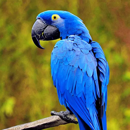 small hyacinth macaw on the shoulderof a bigger | Stable Diffusion
