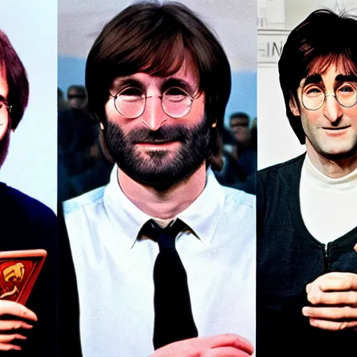 Image similar to Steve Jobs, John Lennon, and Harry Potter