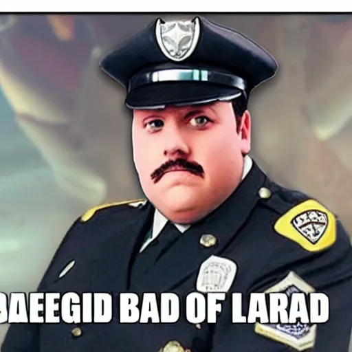 Image similar to Paul Blart Mall Cop in The Legend of Zelda Breath of the Wild