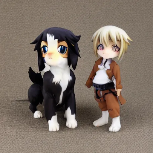 Image similar to chibi australian shepherd anime figurine