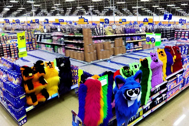 Image similar to photo of fursuits for sale at walmart on black friday