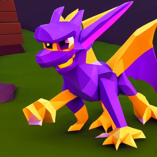 Image similar to low poly spyro the dragon