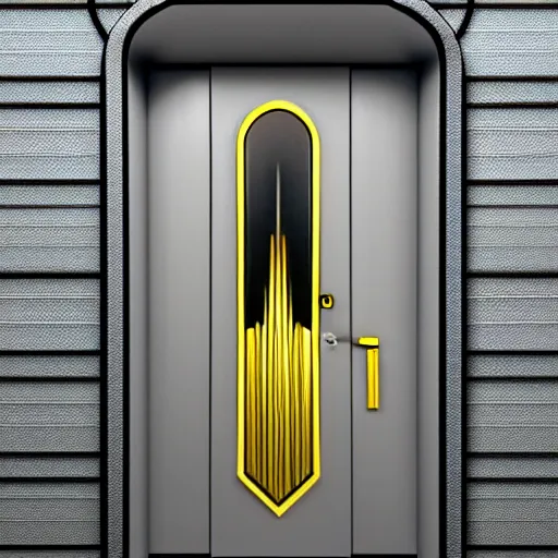 Image similar to hyperrealistic art - deco sci - fi door