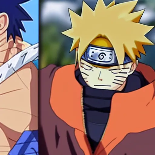 Prompt: Naruto looks like Gigachad