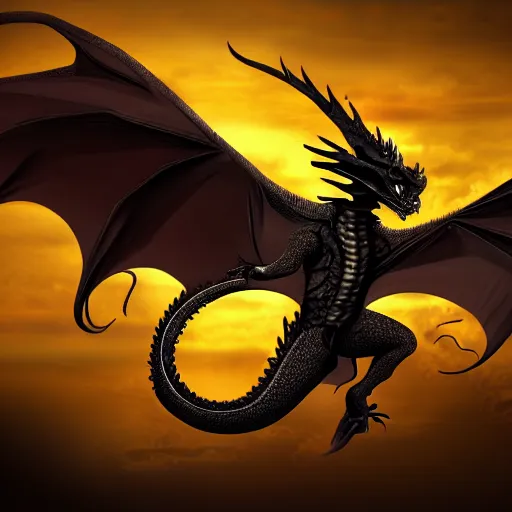 Image similar to The dragon of death, digital art, 8k