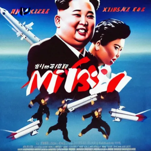 Prompt: movie poster of the movie : missile frenzy starring kim jong - un