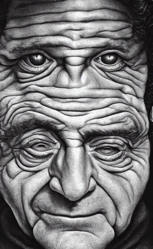 Image similar to joe pesci by alex grey, surrealist, 8 k, fantasy, dark, highly detailed