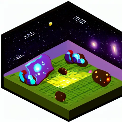 Prompt: cute isometric galaxy