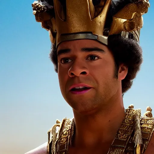 Image similar to High School Musical’s Corbin Bleu plays King Tutankhamen in the live action film The Prince of Egypt, still image taken by Blackmagic URSA on set