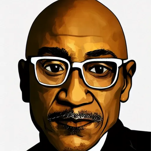 Image similar to Giancarlo Esposito aka Gus Fring from Better Call Saul as a GTA character portrait, Grand Theft Auto, GTA cover art