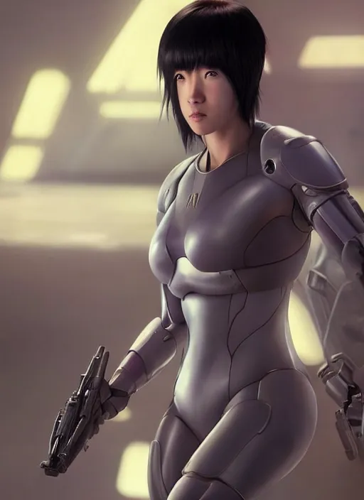 Image similar to weta disney pixar movie still portrait photo of motoko kusanagi the major ghost in the shell : : as cyborg woman by pixar : : by weta, wlop, ilya kuvshinov, rossdraws, artgerm, maxim cover, octane render, anime, octane render, 3 d, volumetric lighting, anti aliasing, raytracing : :