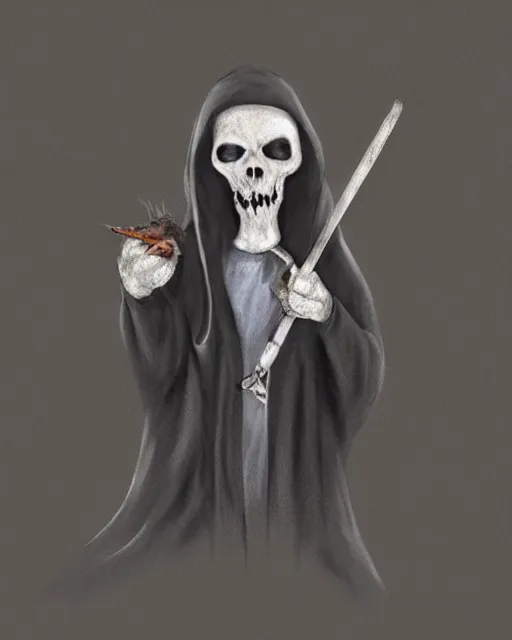 Image similar to grim reaper but a rat