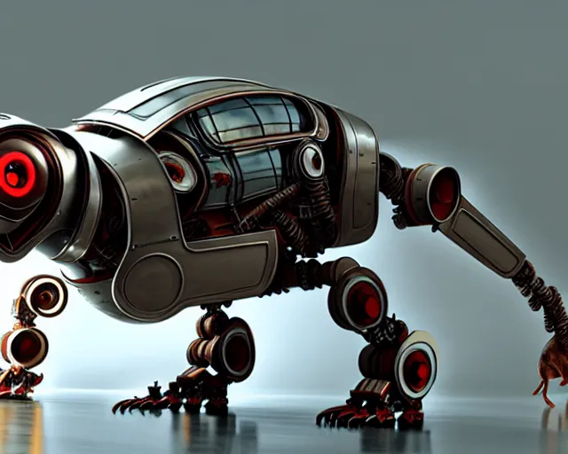 Image similar to dachshund robot, mechanical, machine, octane render, concept art, sharp focus, hyper - realistic, intricate, detailed, eduard pronin, luka mivsek, ruan jia