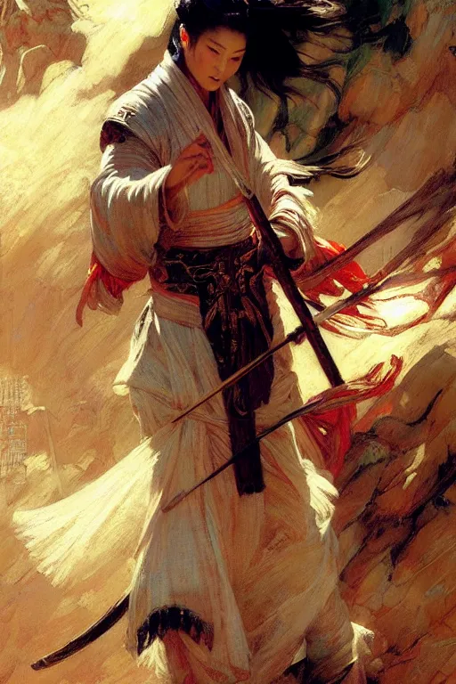 Image similar to wuxia, painting by gaston bussiere, craig mullins, j. c. leyendecker