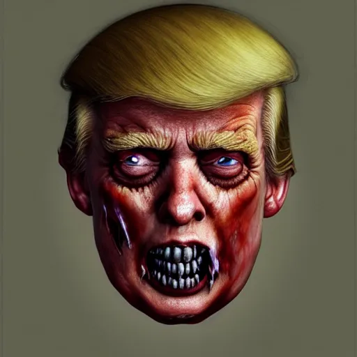 Prompt: head portrait of donald j. trump as a zombie with white eyes, 7 days to die zombie, concept art, fine art, award winning, subtle colors, intricate, elegant, sharp focus, cinematic lighting, digital painting, 8 k concept art, art by michael hussar, art by brom, art by z. w. gu, 8 k