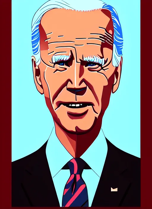 Image similar to biden, steve buscemi portrays united states president joe biden, minimalist movie poster, theatrical poster, fan art, digital art, trending on artstation