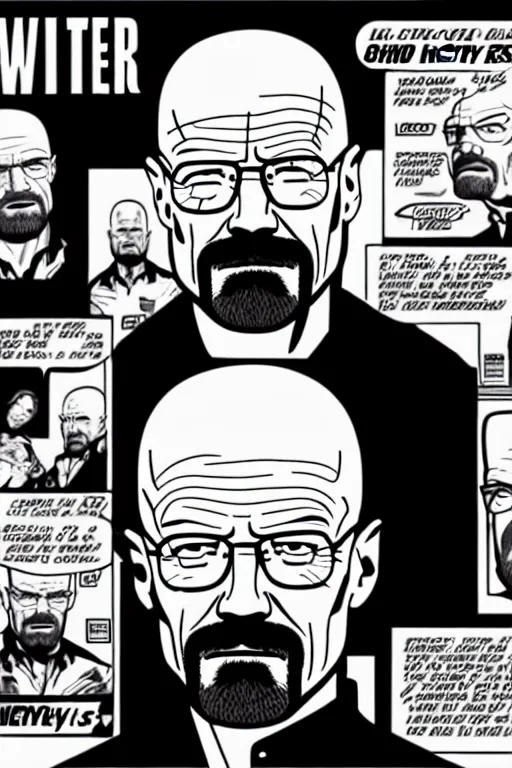 Prompt: walter white, in the style of archie comics, highly detailed,