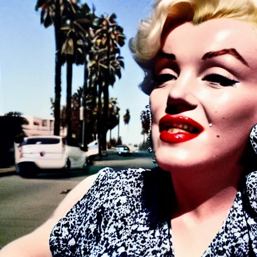 Image similar to iPhone selfie of Marilyn Monroe in Los Angeles 2019