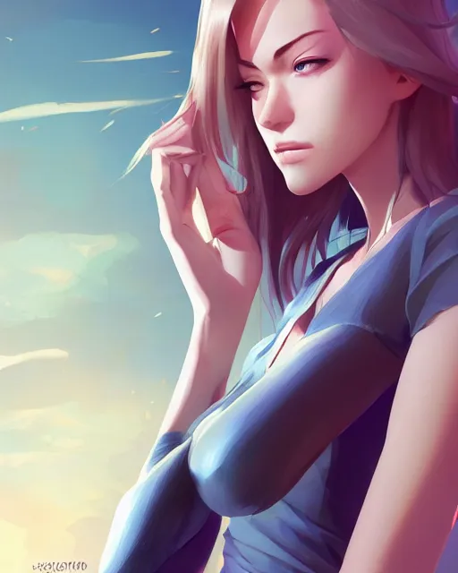 Prompt: yvonne strahovski, very sexy outfit, heart eyes, medium shot, visible face, detailed, perfectly shaded body, perfectly shaded face, atmospheric lighting, by makoto shinkai, stanley artgerm lau, wlop, rossdraws