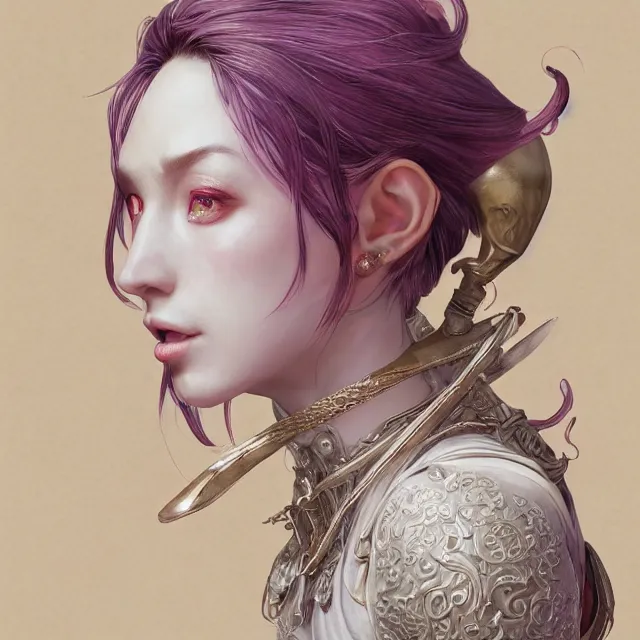 Image similar to studio portrait of neutral good colorful female cleric bard healer as absurdly beautiful, elegant, young skinny gravure idol, ultrafine hyperrealistic detailed face illustration by kim jung gi, irakli nadar, intricate linework, sharp focus, bright colors, matte, octopath traveler, final fantasy, unreal engine highly rendered, global illumination, radiant light, intricate environment