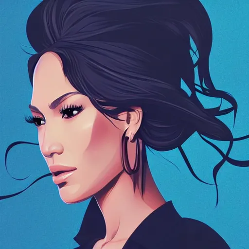 Prompt: jennifer lopez, clean cel shaded vector art. shutterstock. behance hd by lois van baarle, artgerm, helen huang, by makoto shinkai and ilya kuvshinov, rossdraws, illustration.