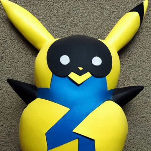 Prompt: Pikachu Sculpture made out of tock