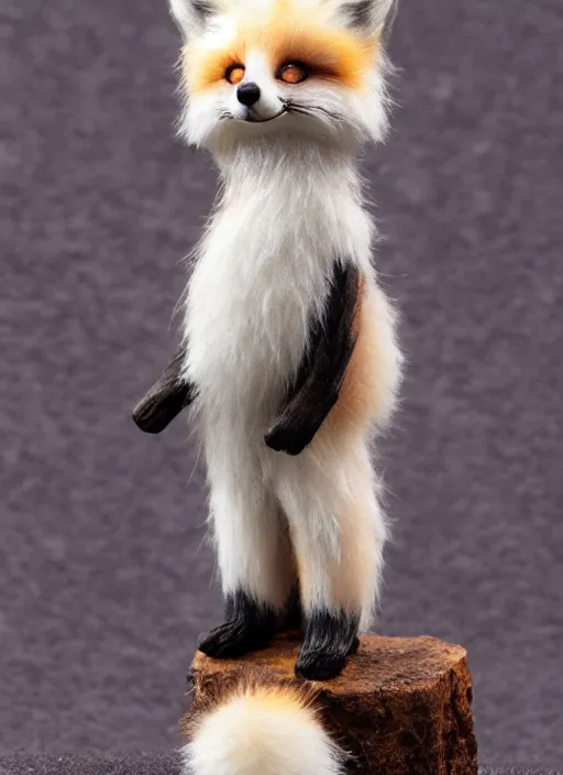 Image similar to 80mm resin detailed miniature of fluffy fox, Product Introduction Photos, 4K, Full body