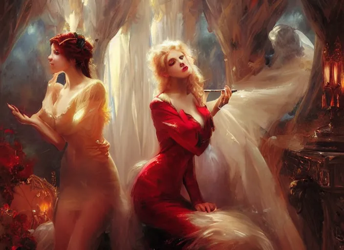 Prompt: vampire nobility by vladimir volegov and alexander averin and delphin enjolras and daniel f. gerhartz