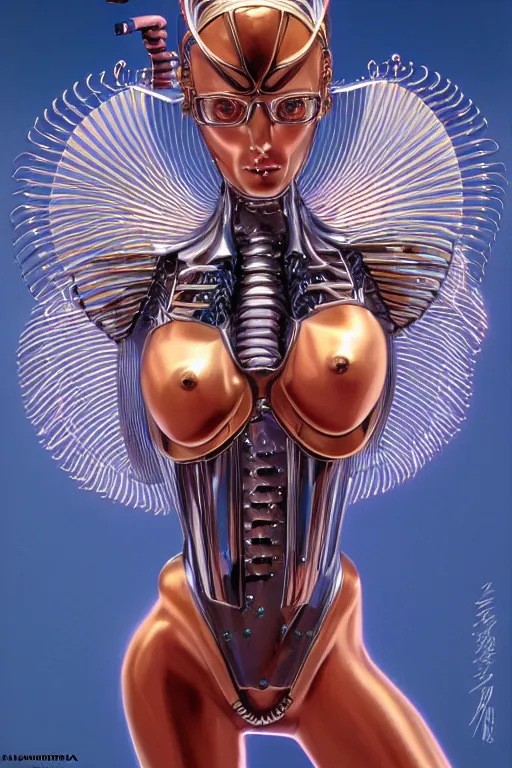 Image similar to a portrait of a phoenix Gynoid by Hajime Sorayama, highly detailed, trending on artstation